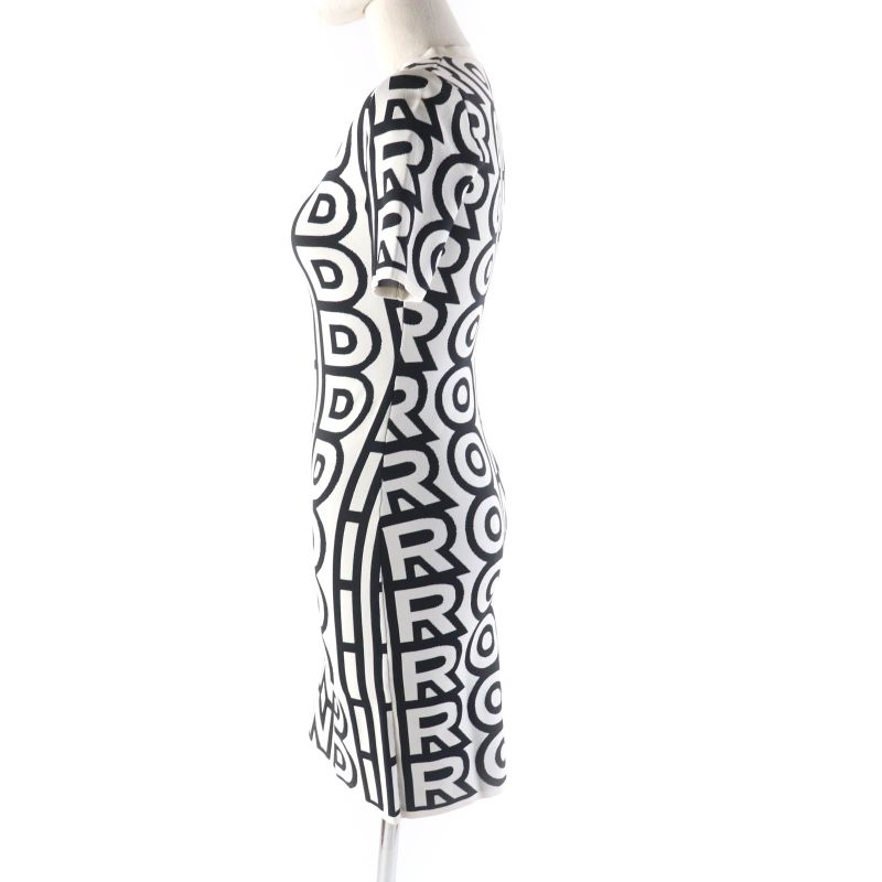 Fendi MARC Jacobs Marc Jacobs 2022 Fzd917 Logo Allover Short Sleeve Knit Dress