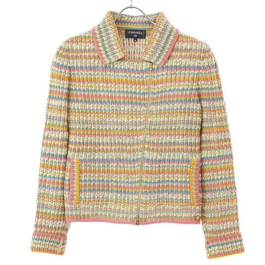 Chanel Multicolor Knit Riders Jacket P55716k07317 Mix 36