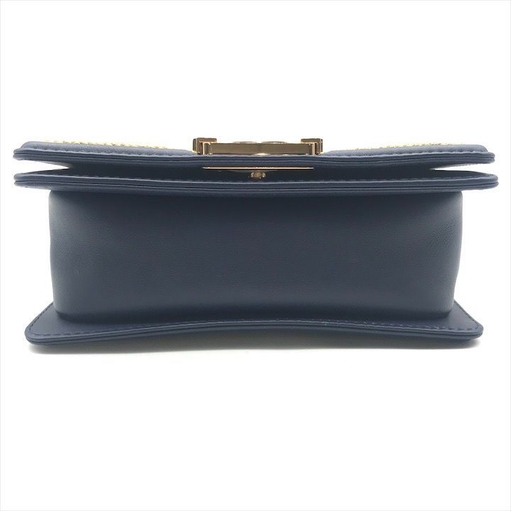 Chanel CC Logo Stitch Lambskin Bicolor Chain Shoulder Bag