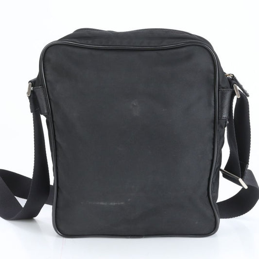 Prada Tessuto Nylon Triangle Logo Leather Shoulder Bag Crossbody Messenger