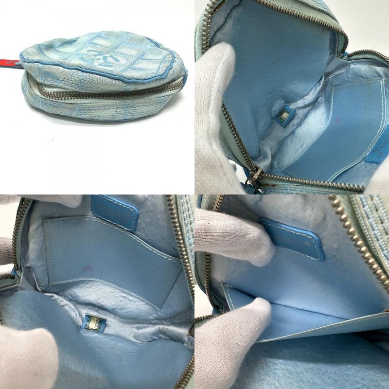 Chanel Pouch Round Nylon Blue