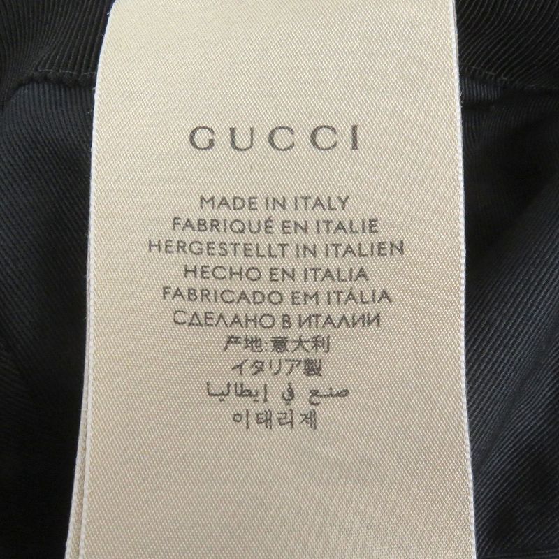 Gucci 576253 GG Canvas Logo Patch Baseball Cap Hat Black M/58cm (22.83in) Made
