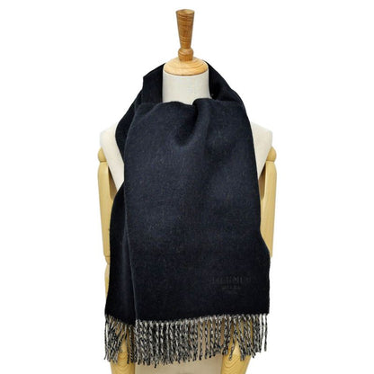 Hermes Muffler - Shawl Double Face Black Beige Cine Cashmere 100%