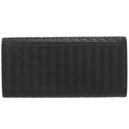 Bottega Veneta Intrecciato Leather Black Long Wallet Long Billfold Black 0926