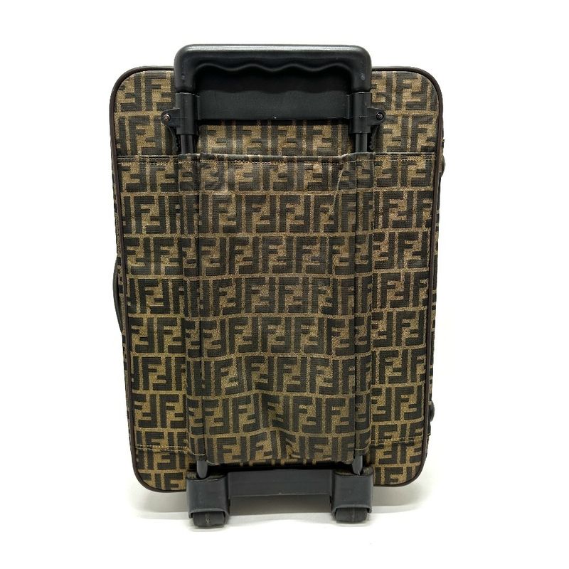 Fendi Carry-on Luggage Bag Zucca Pattern Canvas Brown Travel Bag Suitcase