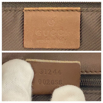 Gucci Beige Brown Silver Hardware GG Canvas 31244 Tote Bag Shoulder Bag Women