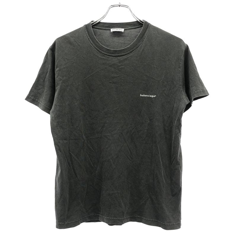 Balenciaga Small Fit Logo Print T-Shirt 556107 Tyk28 Charcoal L