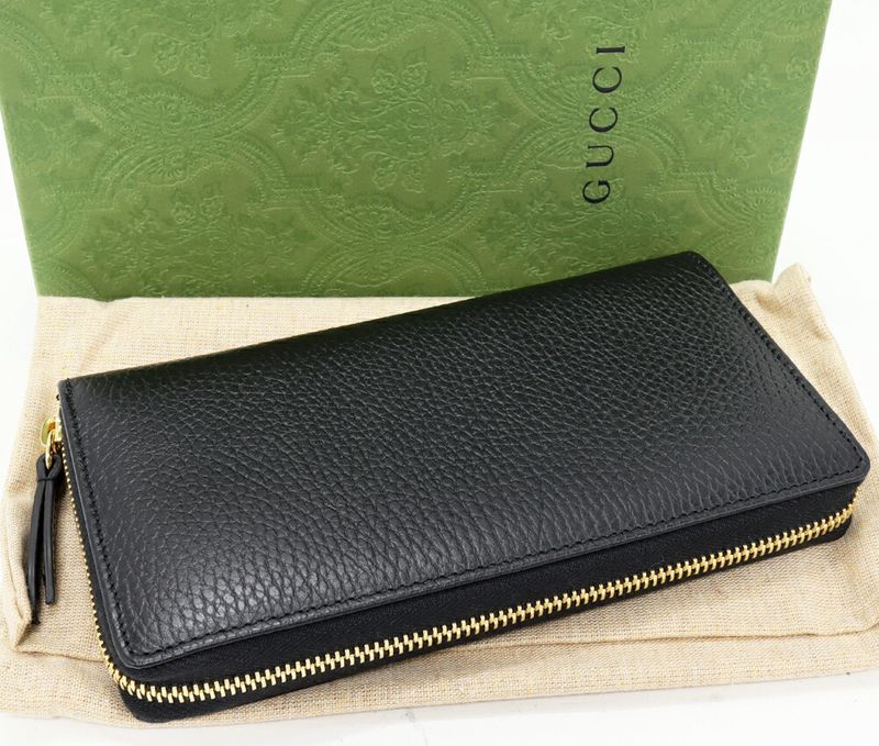 Gucci Round Zipper Long Wallet With Coin Purse GG Marmont Double G Zip Around