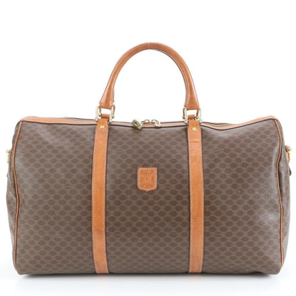 Vintage Celine Macadam Triomphe Leather Boston Bag Business Travel Tote Travel