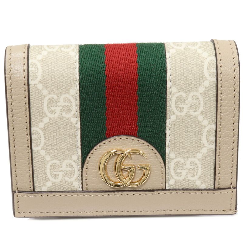 Gucci Bifold Wallet With Coin Purse Ophidia GG Supreme Card Case Wallet PVC