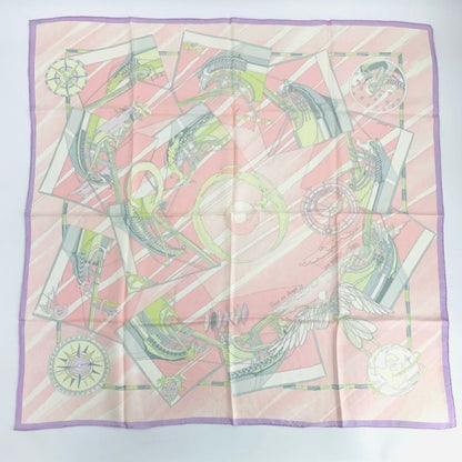 Hermes Carre 90 Face Au Large Towards The Sea Pink Scarf 100% Silk