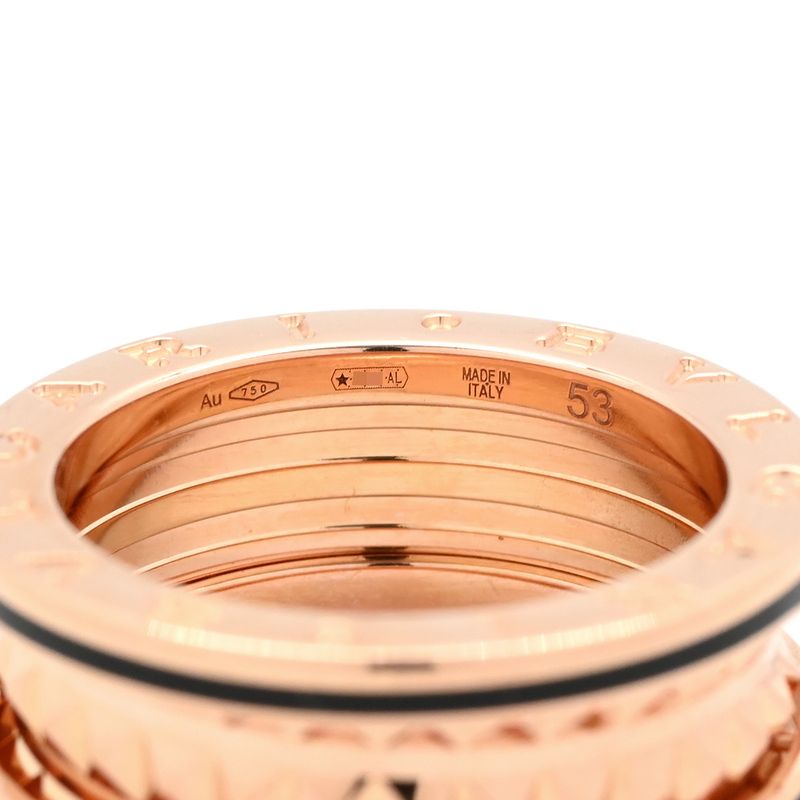 Bvlgari Bvlgari Ring B-Zero1 Lock B-Zero1 2 Band Ring 18k Pink Gold Ceramic