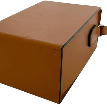 Fendi Shoulder Bag Box Bag Brown 7va519 Excellent Condition