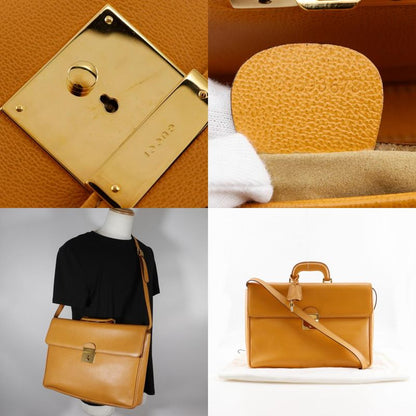Gucci Old Gucci 1529593678 Calf Yellow Men's Business Bag