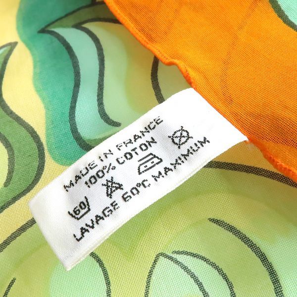 Hermes Pareo Sun Motif 100% Cotton Orange Large Shawl With Box Hermes