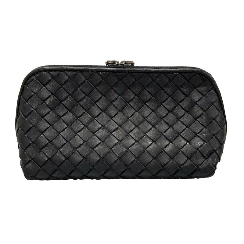 Bottega Veneta Pouch Intrecciato Black Leather