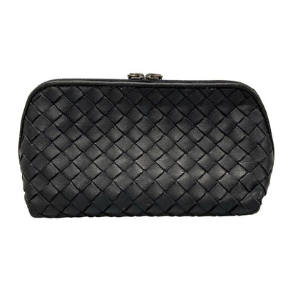 Bottega Veneta Pouch Intrecciato Black Leather