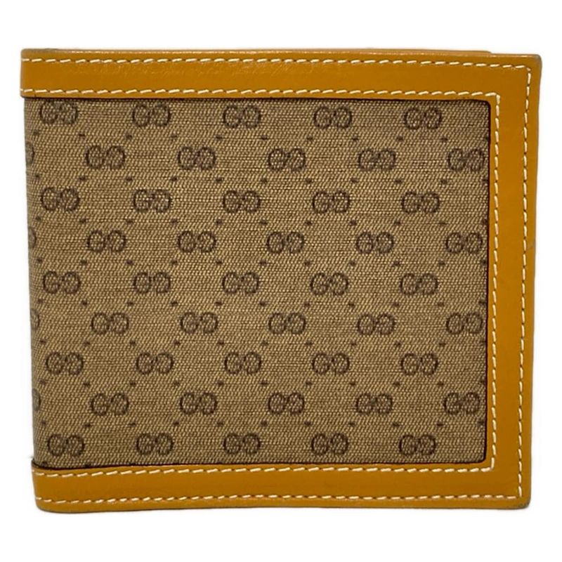 Gucci Bifold Wallet Old Gucci Micro GG Brown And Light Brown Leather