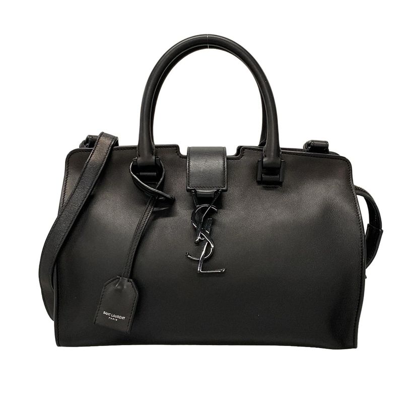 Saint Laurent Paris Handbag Baby Monogram Cabas Su 400914 Black Leather