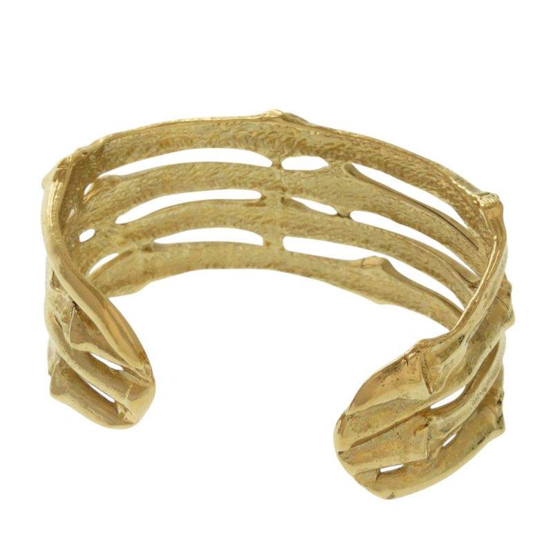 Yves Saint Laurent Vintage Metal Gold Bangle Bracelet Accessory 0815 YVES Saint