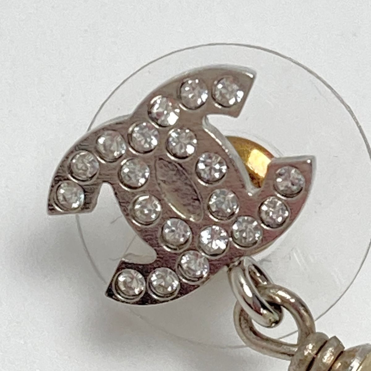 Chanel Cocomark Fake Pearl Earrings A22v GP Rhinestone