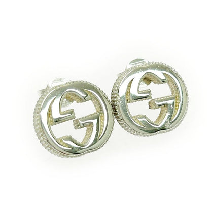 Gucci Silver Interlocking G Earrings 5.7g 925 Engraved 486779 Earrings