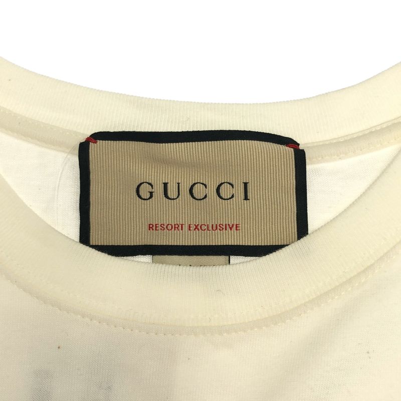 Gucci Palm Tree Embroidery Cropped T-Shirt White S