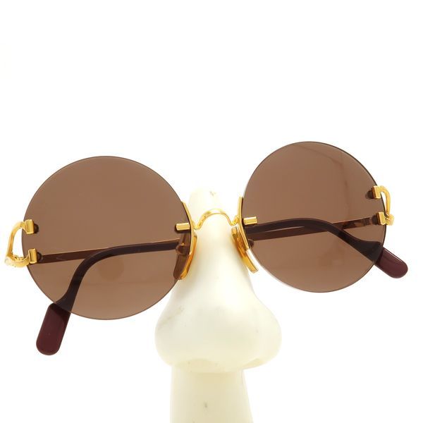 Cartier Signature C De Cartier Sunglasses None Prescription Round GP Gold With