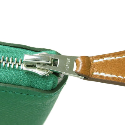 Hermes Azap Silk Inn Compact Silver Hardware Coin Case Epson Women