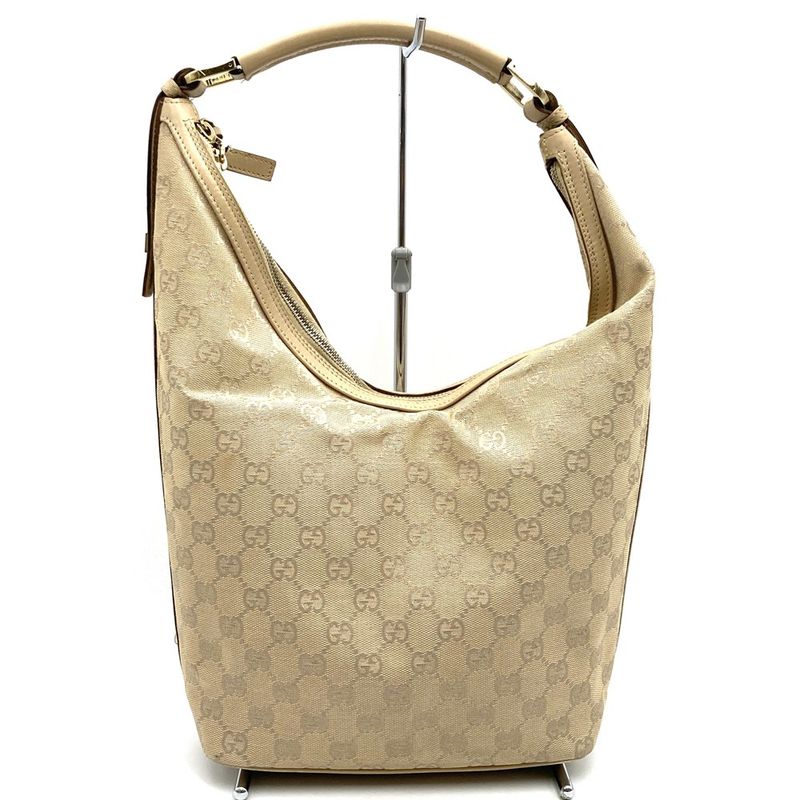 Gucci 73885 Shoulder Bag One Shoulder Gold Hardware Beige GG Canvas Leather