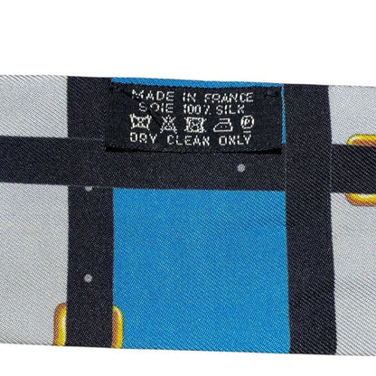 Em0662 Hermes Twilly Women's Silk Scarf Green Navy and Gold