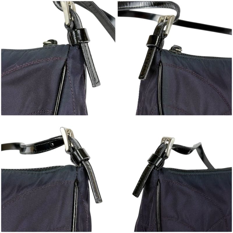 Prada Accessory Pouch Mini Handbag Tessuto Nylon Quilted Purple