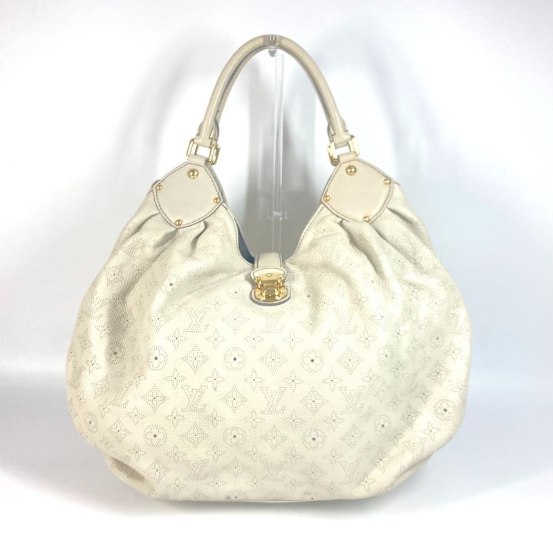 Louis Vuitton Shoulder Bag XL M95548 Monogram Mahina Leather Gris Beige