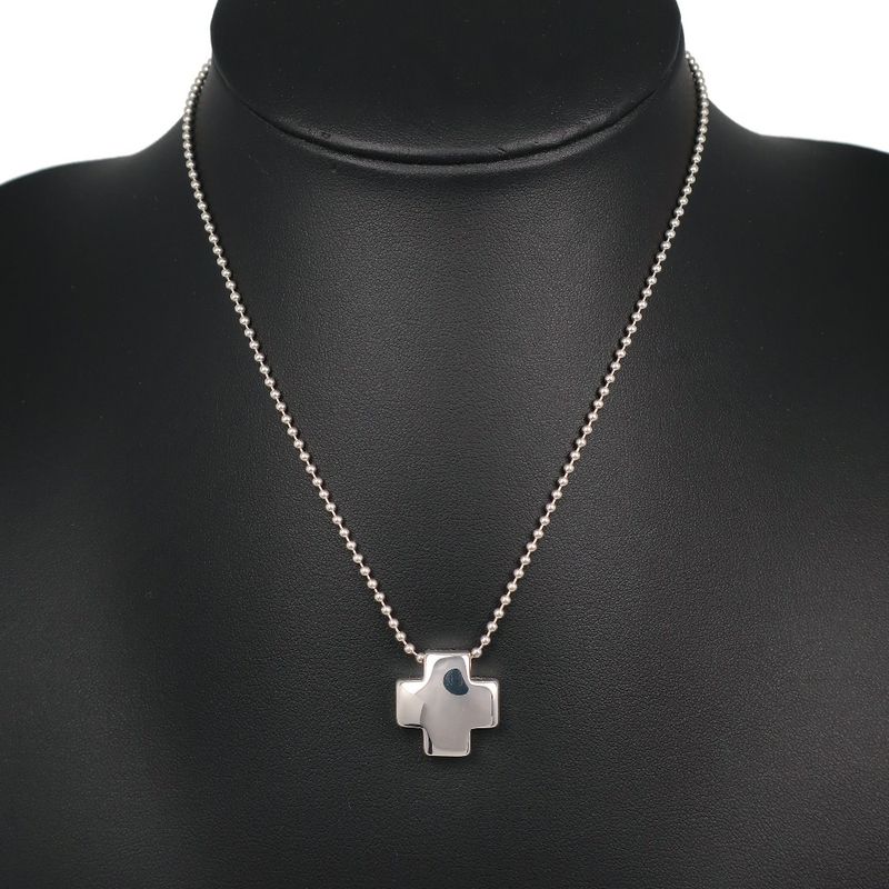 Tiffany & Co Roman Cross Ball Chain Silver 925 Ladies 13.6g Necklace
