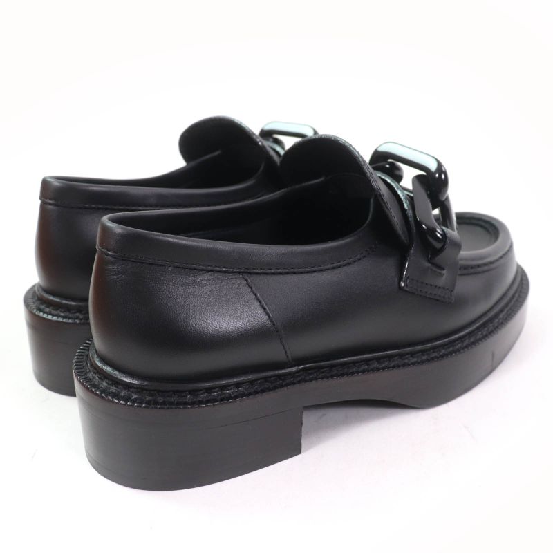 Louis Vuitton Academy Line Leather Shoes Black 34.5 With Box And Storage Bag