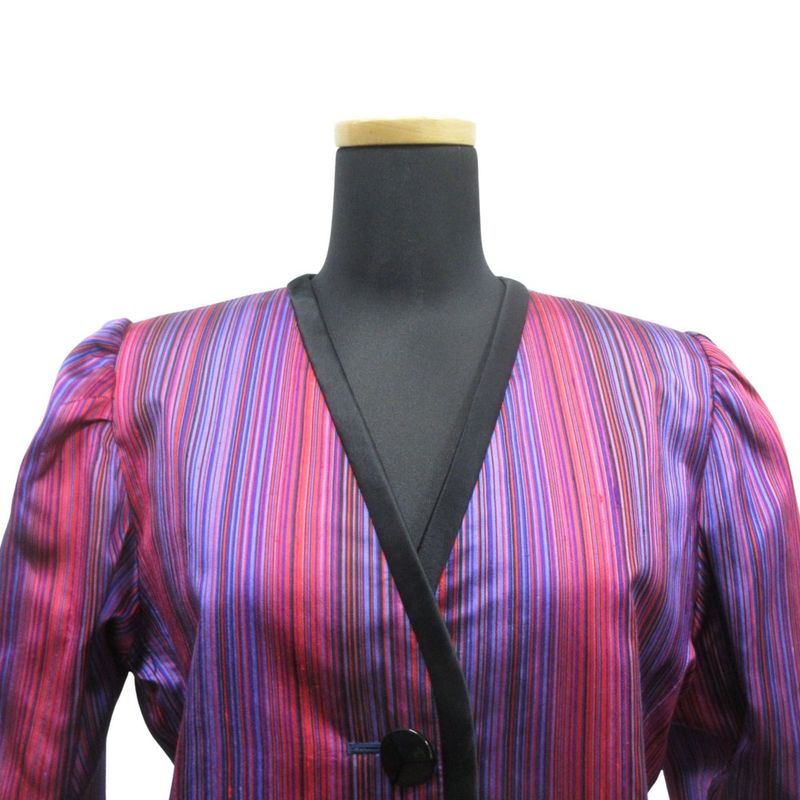Yves Saint Laurent Collarless Jacket Blouson Quarter Sleeve