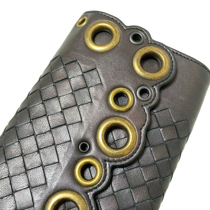Bottega Veneta Intrecciato Dark Brown Dove Leather Long Wallet
