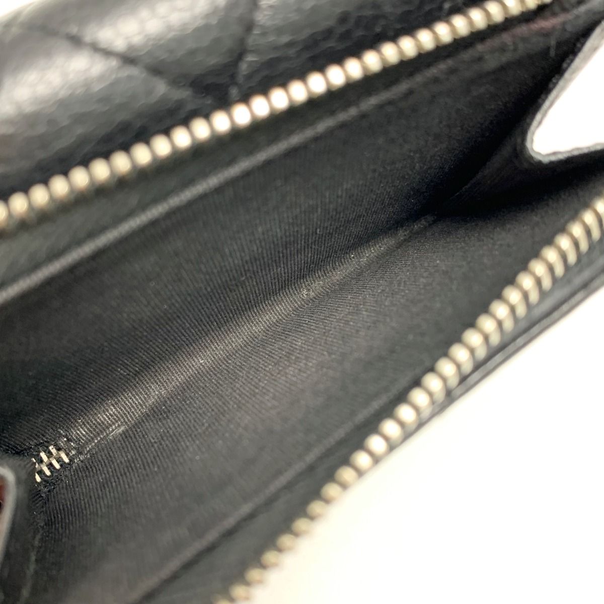 Chanel Matelasse Caviar Skin Black Silver Hardware Trifold Wallet