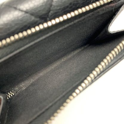 Chanel Matelasse Caviar Skin Black Silver Hardware Trifold Wallet