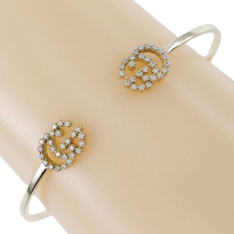 Gucci GG Running 18K Yellow Gold And Diamonds Ladies 5.1g Bangle
