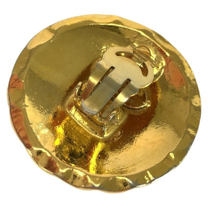 Chanel Vintage Matelasse Coco Mark Gold Plated Earrings 2 6 Engraved Ladies