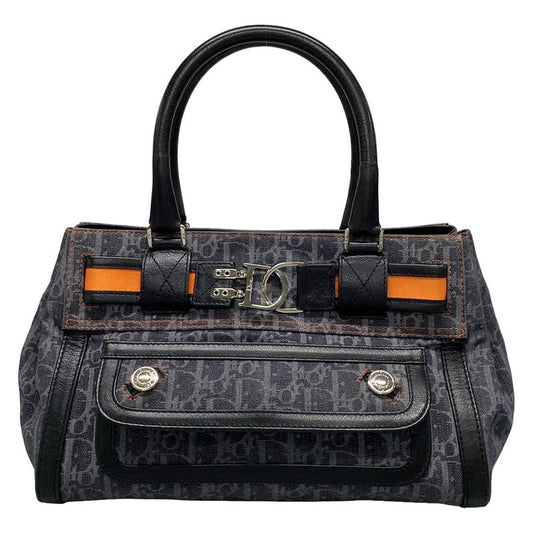 Dior/christian Dior Tote Bag Flight/trotter Navy And Blue-gray And Orange