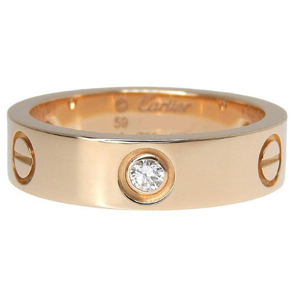 Cartier Love Ring 3P Diamond Classic Model 18K Pink Gold 750 Pink Gold Diamond