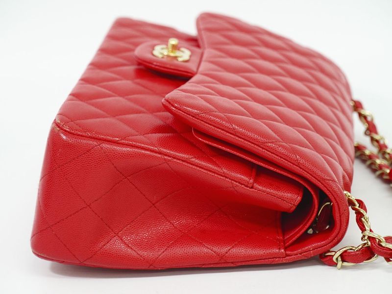 Authentic Chanel Coco Mark Matelasse Double Flap Chain Shoulder Bag Caviar Skin