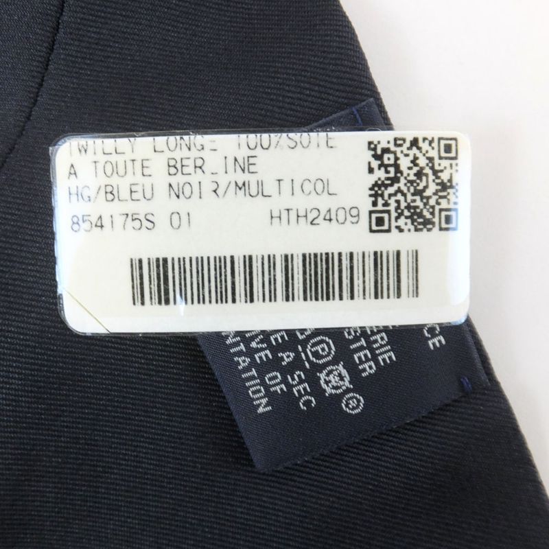 Hermes Twilly-long A Toute Berline Embroidery Black Navy- Unused