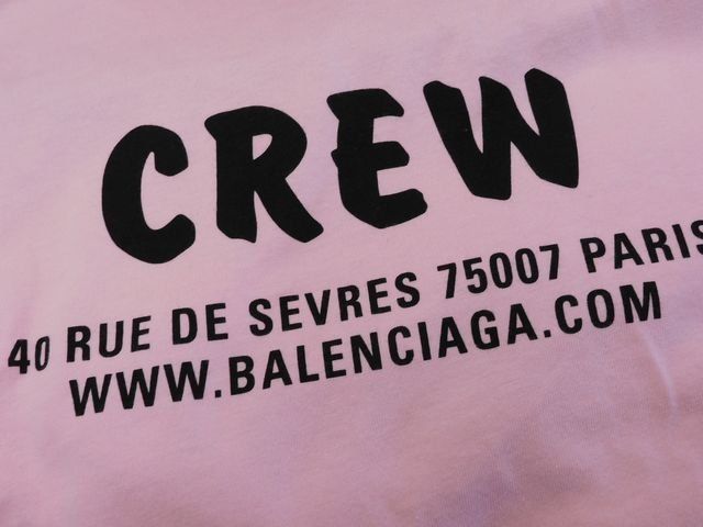 Balenciaga - 20SS 612965 100% Cotton CREW Logo Short Sleeve T-shirt Pink XS