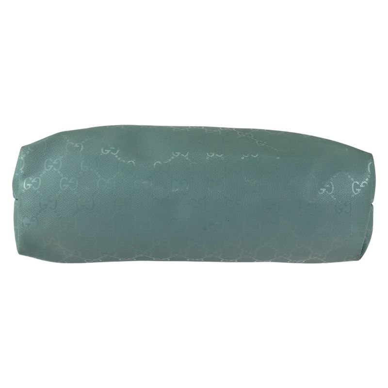 Gucci GG Imprime Light Blue Silver Hardware Leather 211138 Tote Bag Shoulder