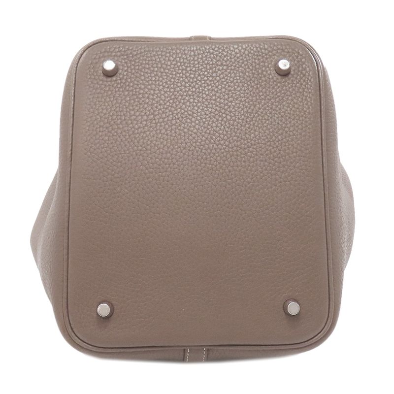 Hermes Picotin Lock MM Etope Silver Hardware Handbag Taurillon Women