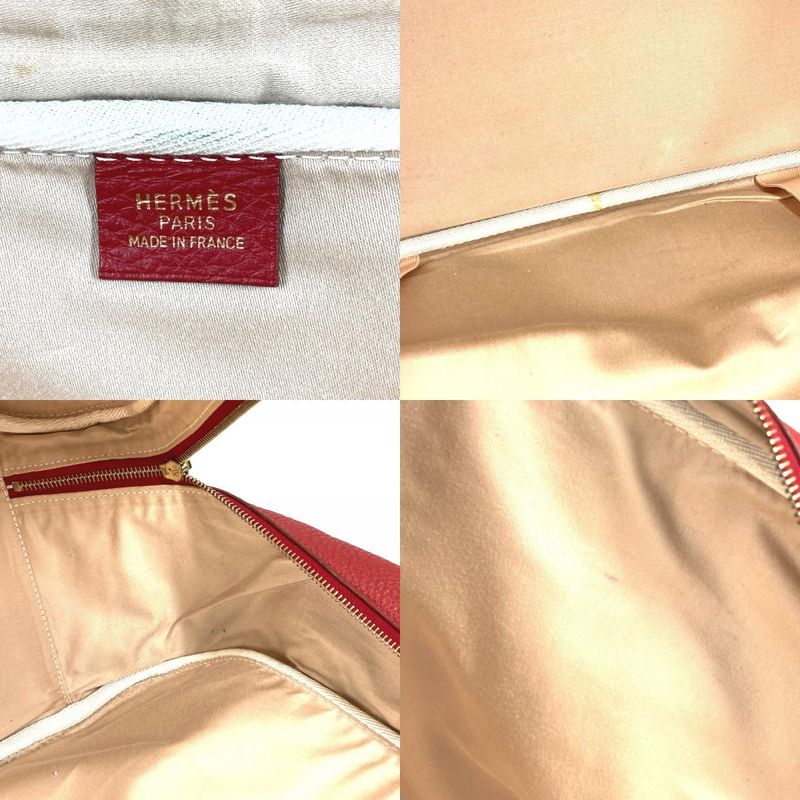 Hermes Boston Bag Victoria 60 Victoria 60 Toile Ash Red