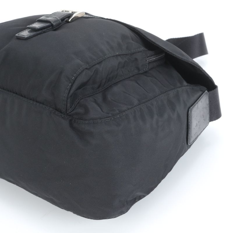 Prada Tessuto Nylon Triangle Logo Leather Shoulder Bag Crossbody Messenger